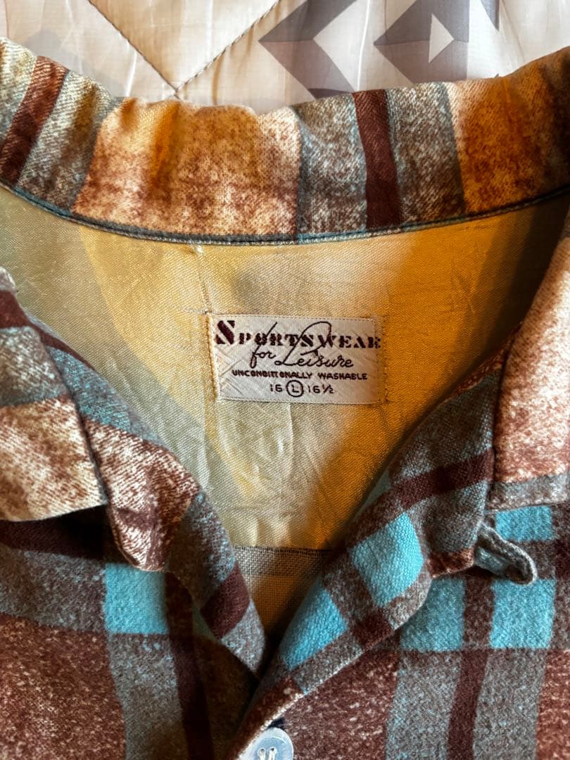 50s SPORTS WEAR プリントネルシャツ　プリネル