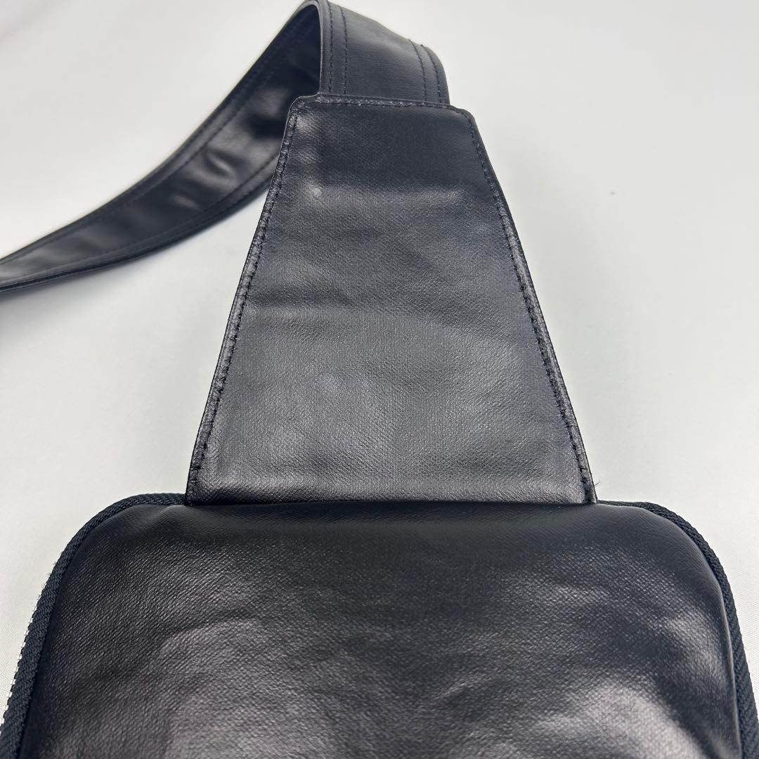 【未使用品】ポーター PORTER ボディバッグ レザー フリースタイル 黒