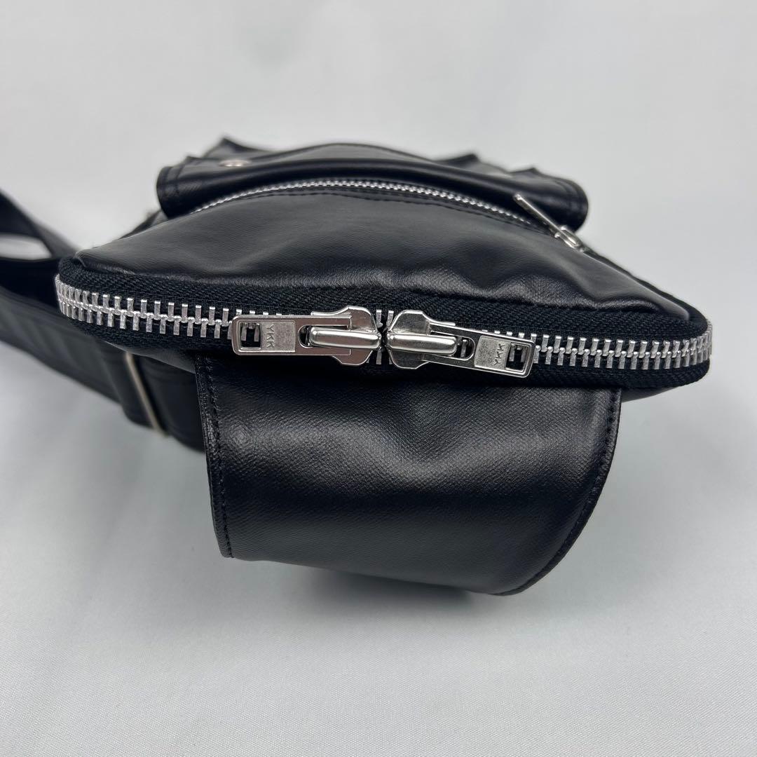 【未使用品】ポーター PORTER ボディバッグ レザー フリースタイル 黒