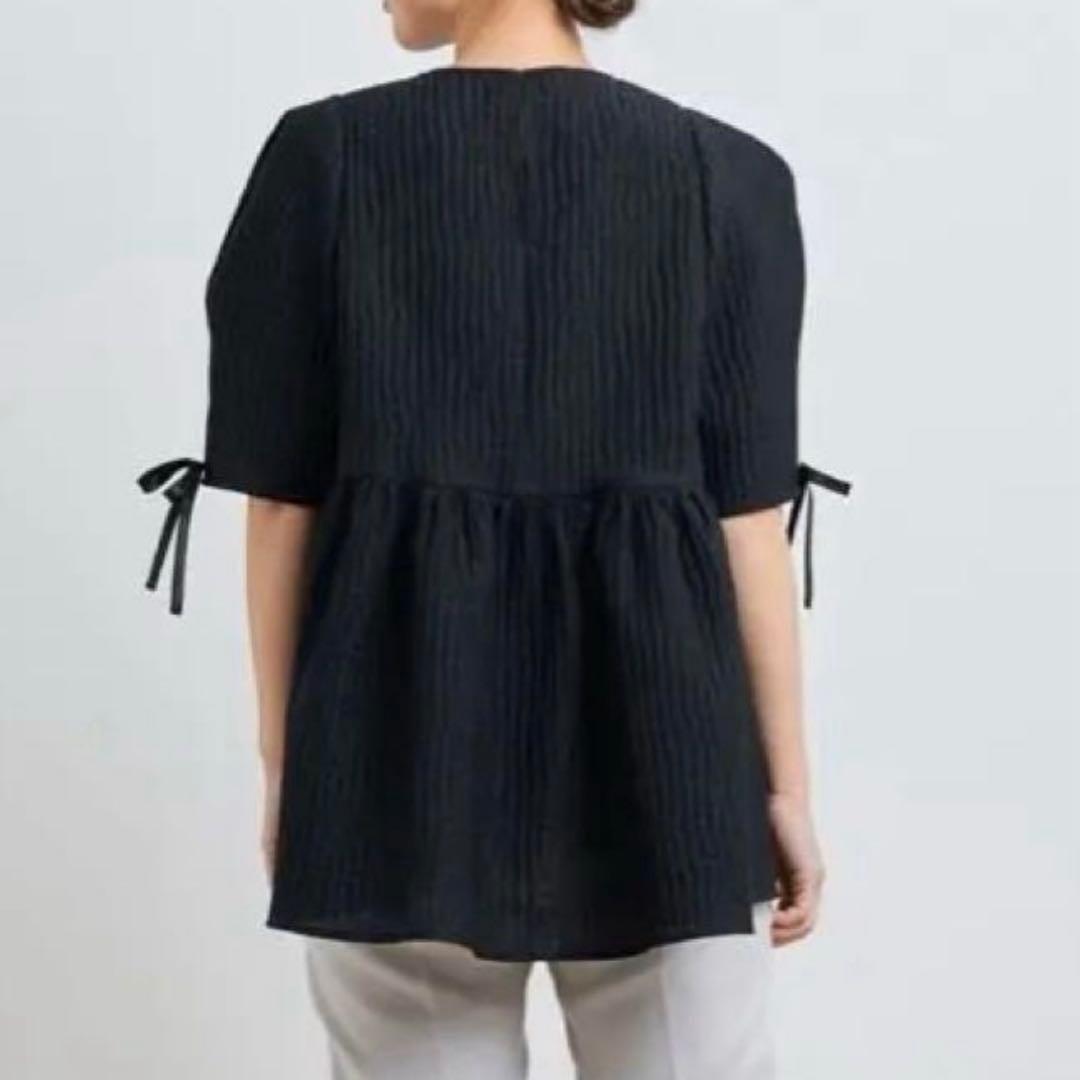 美品！yori ヨリ　フクレフレアブラウス ブラック　38