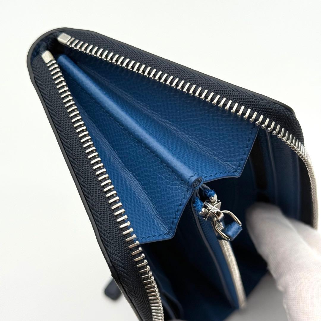 dunhill ダンヒル カドガン ラウンドファスナー 長財布 ネイビー カード