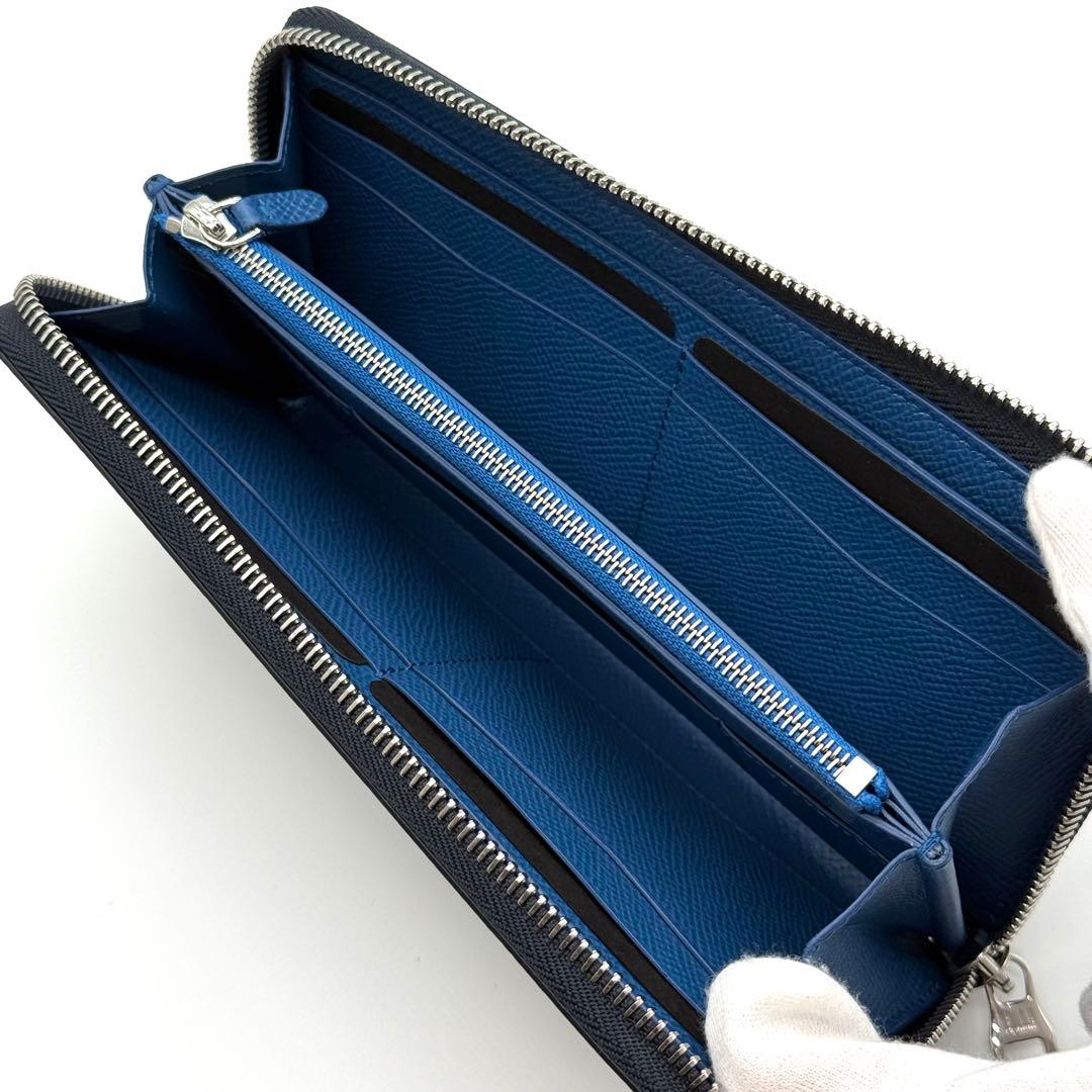 dunhill ダンヒル カドガン ラウンドファスナー 長財布 ネイビー カード