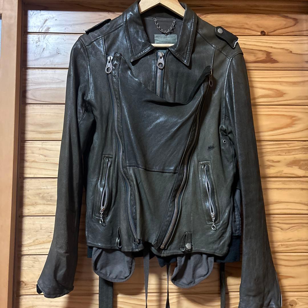 値下げ　希少　ミハラヤスヒロ シープ レザー ライダース ジャケット ビンテージ