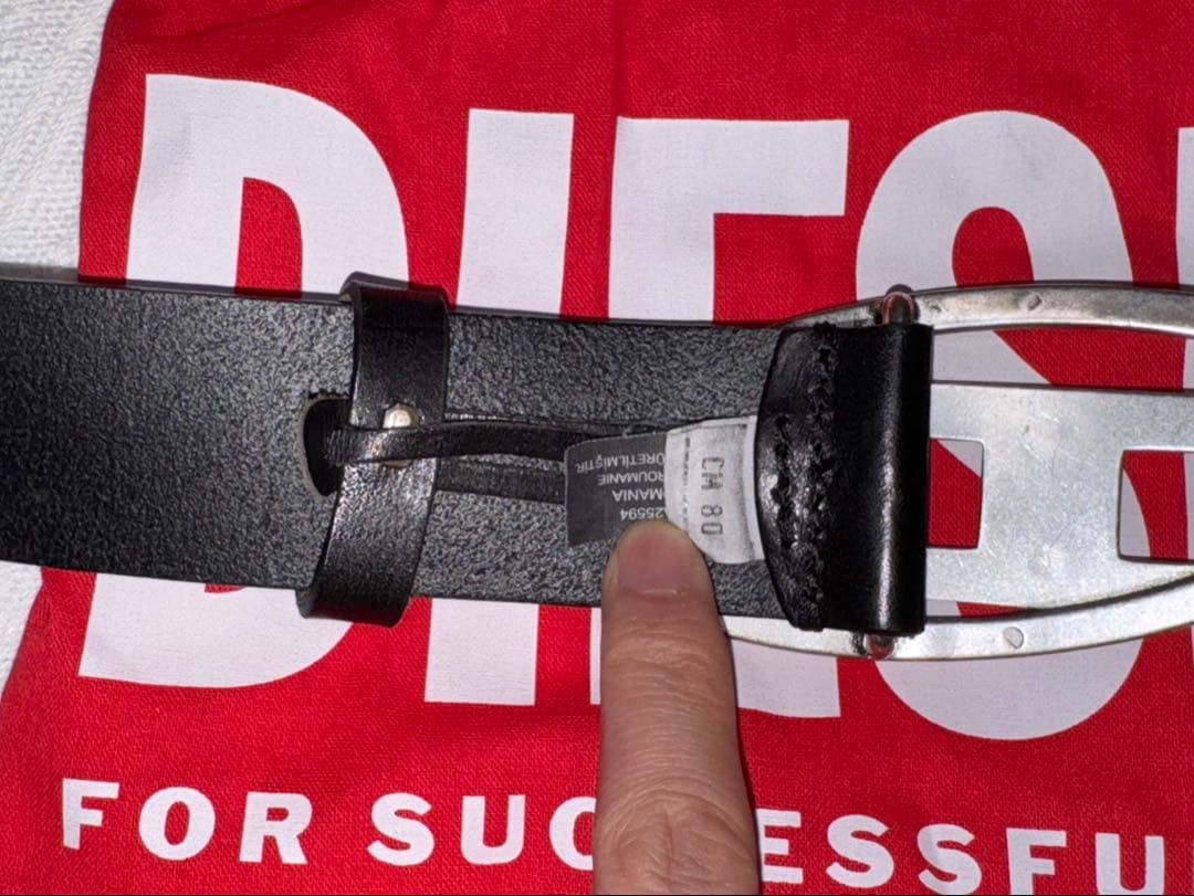 最終値下げ!!DIESEL 黒 牛革 レザーベルト サイズ80