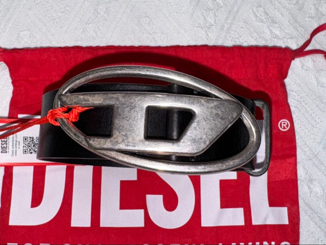 最終値下げ!!DIESEL 黒 牛革 レザーベルト サイズ80