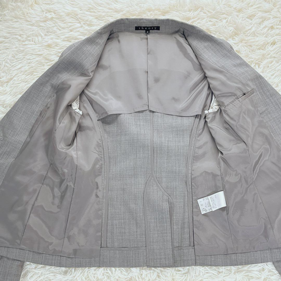 美品 セオリー スーツ セットアップ グレー ジャケット パンツ サイズ2