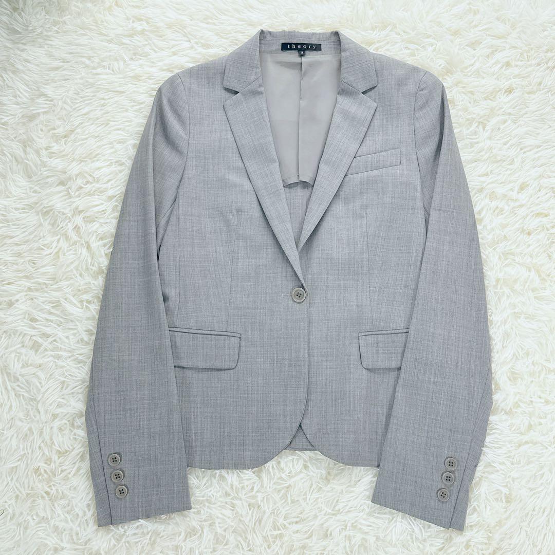 美品 セオリー スーツ セットアップ グレー ジャケット パンツ サイズ2