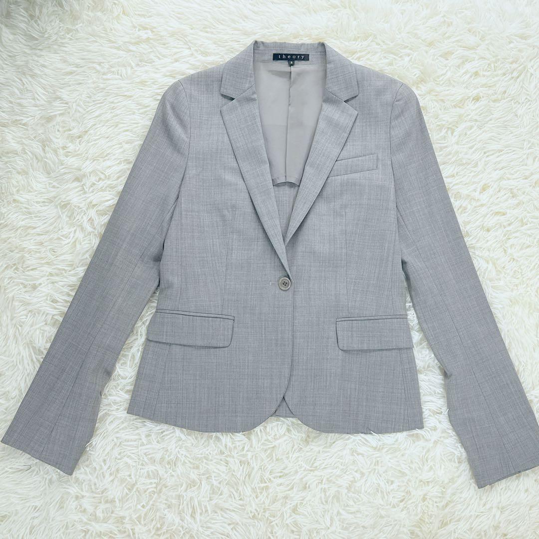 美品 セオリー スーツ セットアップ グレー ジャケット パンツ サイズ2