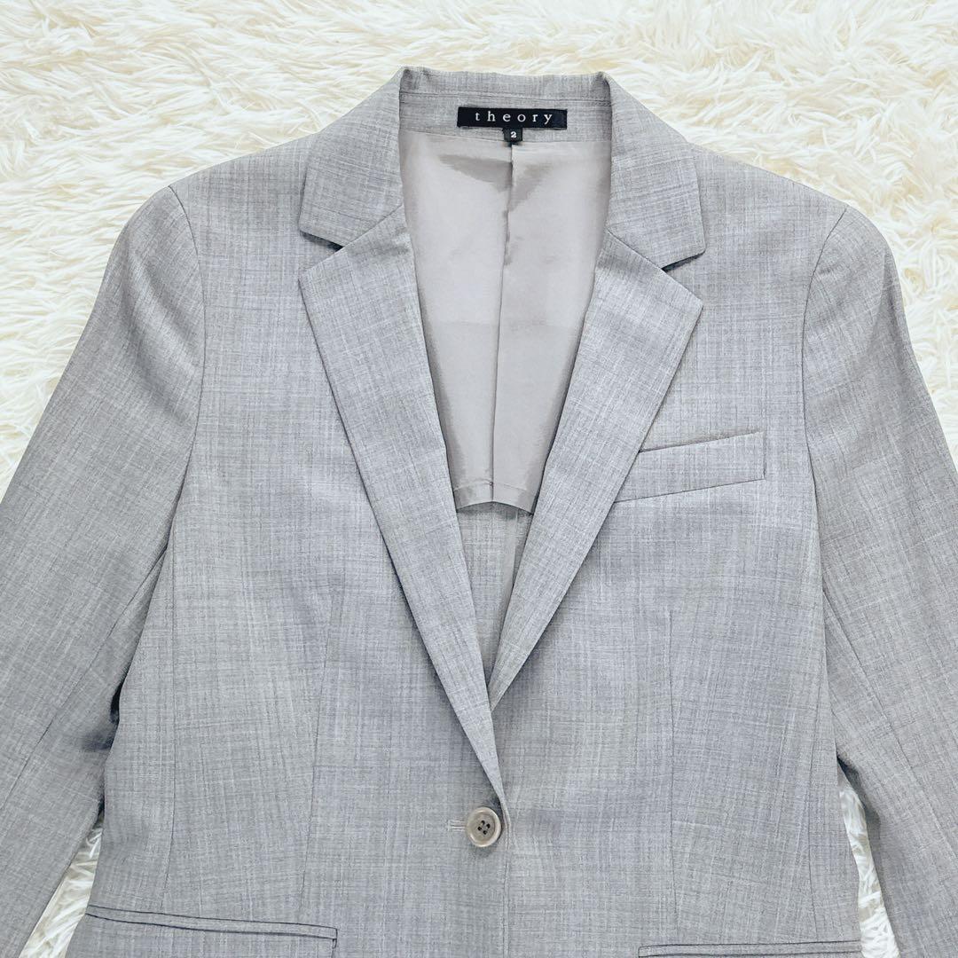 美品 セオリー スーツ セットアップ グレー ジャケット パンツ サイズ2