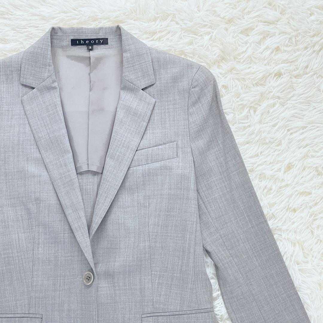 美品 セオリー スーツ セットアップ グレー ジャケット パンツ サイズ2