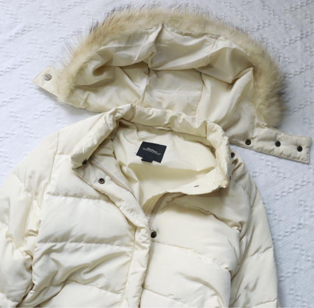 MaxMaraマックスマーラ　ダウンジャケット　コート　アイボリー　フード脱着可