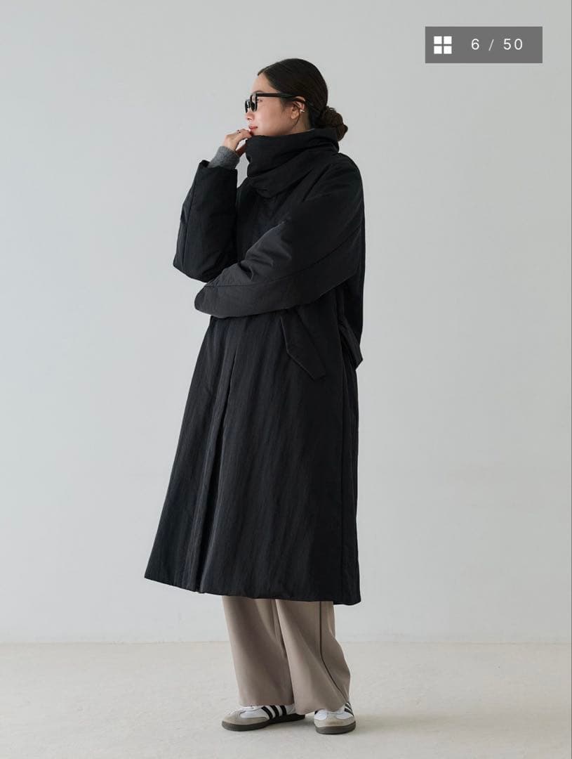 【未使用品】 crewre 2wayノーカラーパファーコート