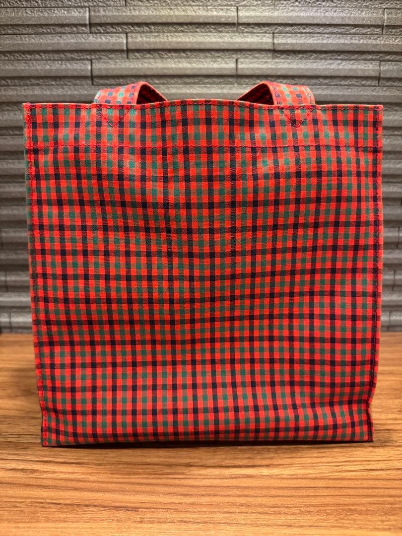 familiar 赤・緑 チェック トートバッグ