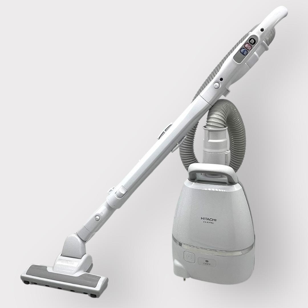日立 掃除機 かるパック 紙パック式クリーナー CV-KV70J W ホワイト