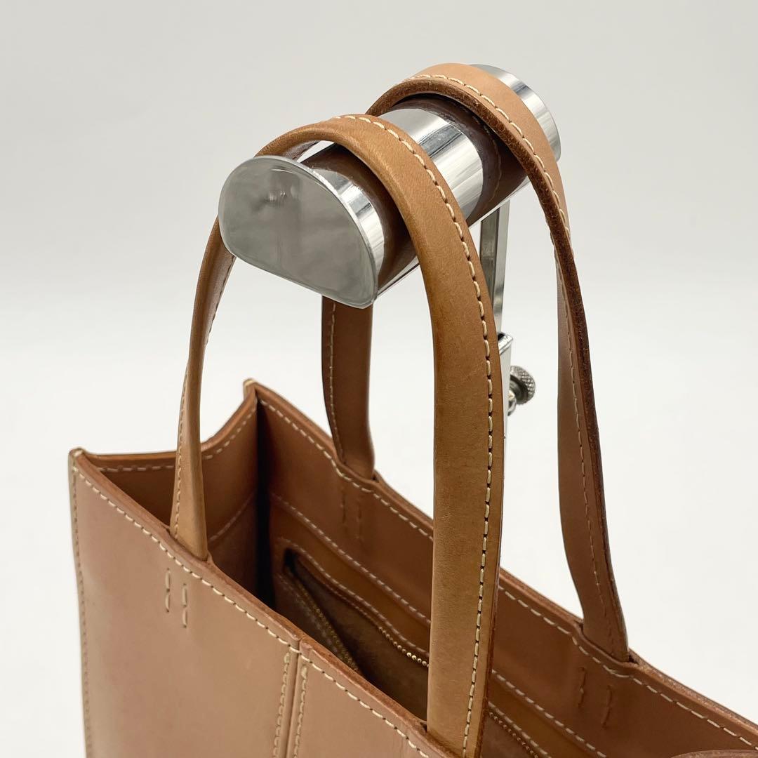 土屋鞄　ナチューラ　トートバッグ　ステッチ　ロゴ　スクエア　メンズ