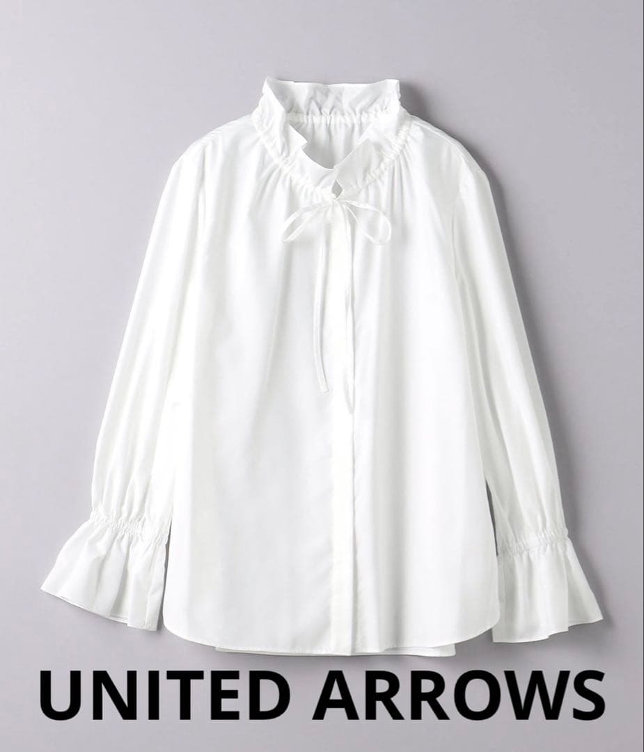 UNITED ARROWS フリルカラー フレアスリーブ ブラウス