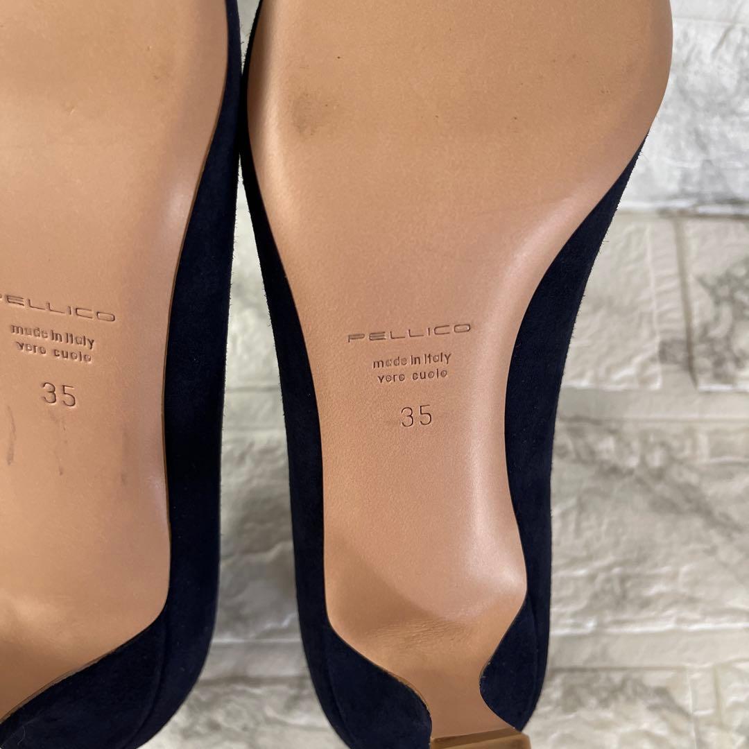 美品⭐︎PELLUCO ペリーコ　ネイビー スエード パンプス　35