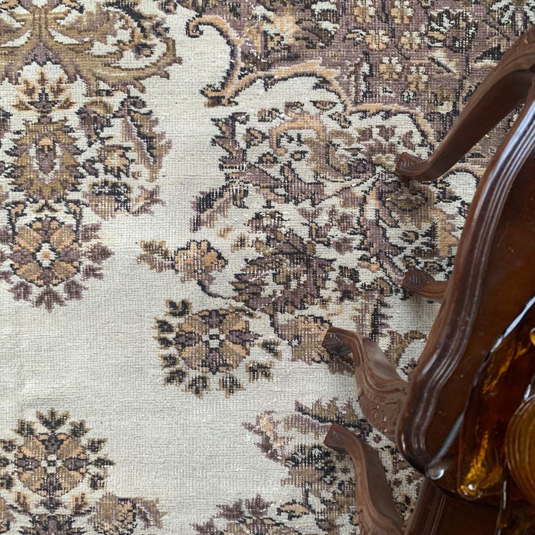 超大判　幅広　252× 147 トルコヴィンテージラグ　ボタニカル　雅紀さん