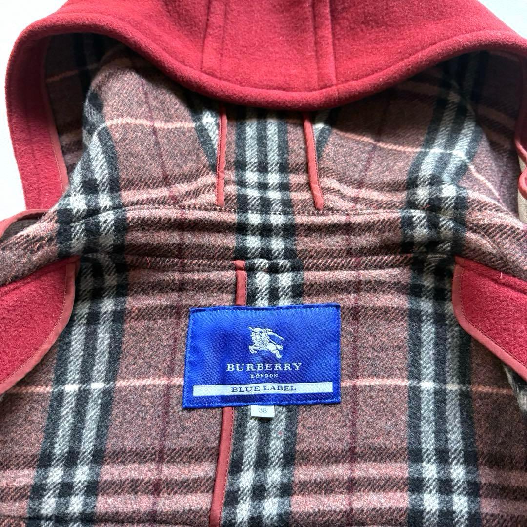 美品✨バーバリーブルーレーベル ダッフルコート かわいい 赤 ボルドー
