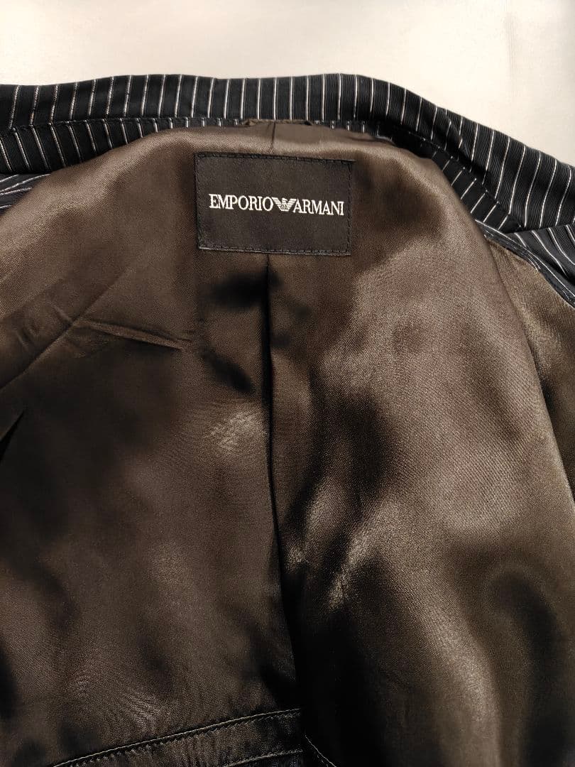 (美品) エンポリオアルマーニ シャツ ジャケット 3D ストライプ ジップ