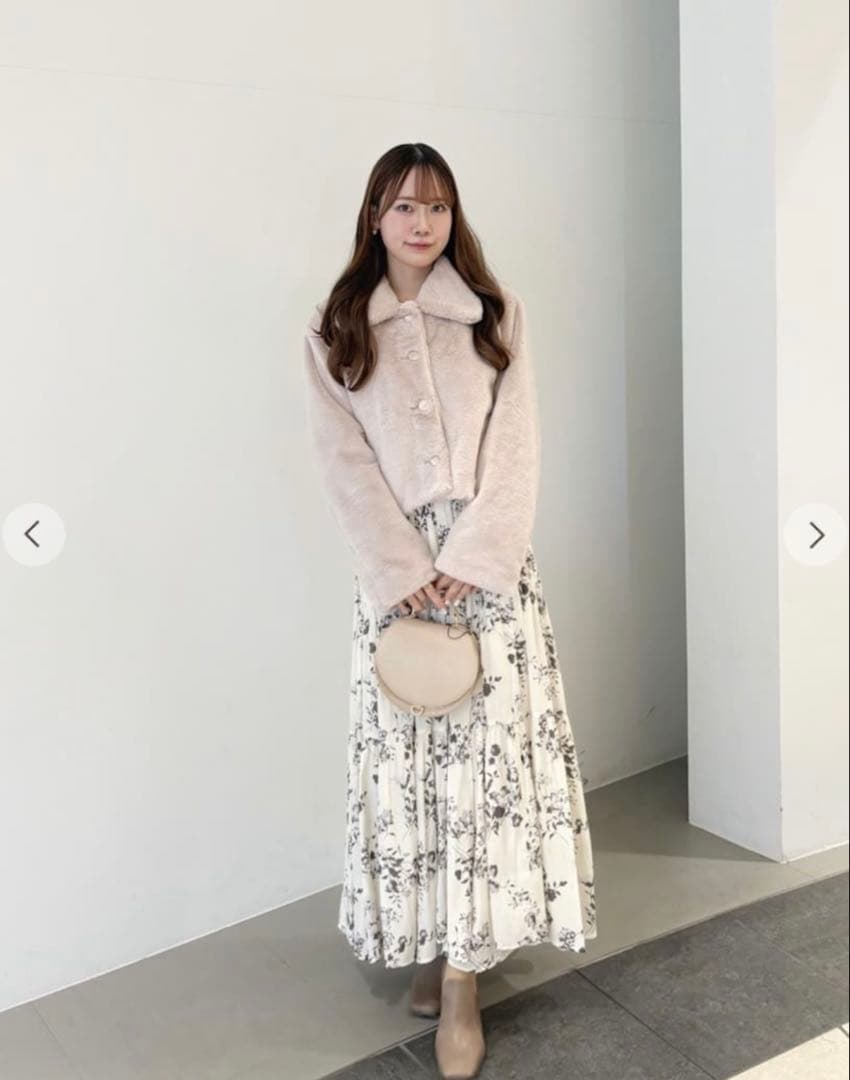 COCO DEAL シャーリングティアードフラワーワンピース