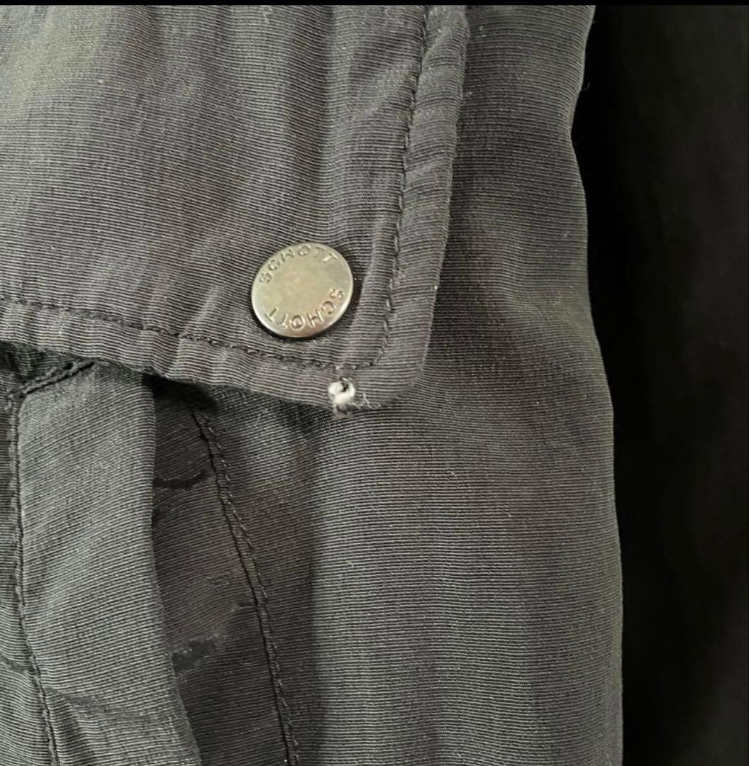 Schott ショット ジャケット 裏地フリース 刺繍 ブラック L