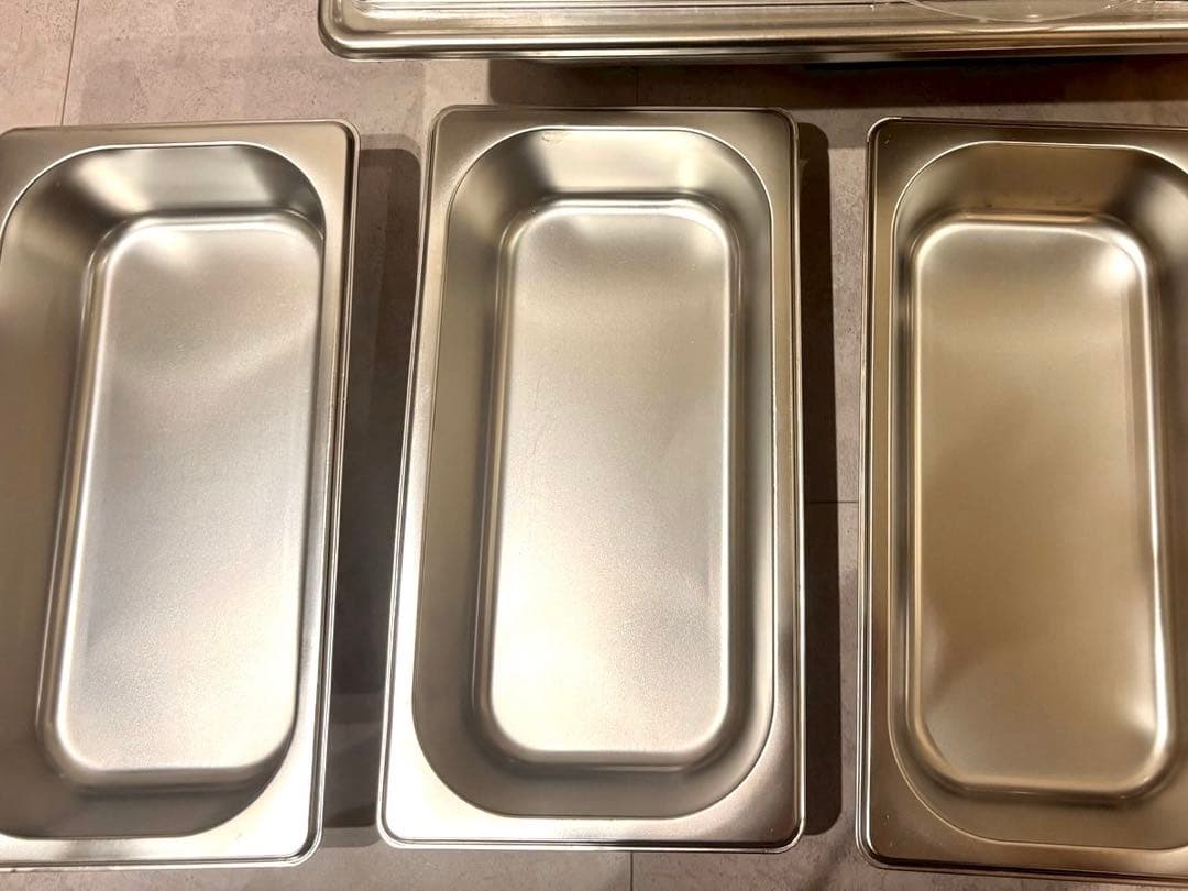 未使用　電気調理器 2槽式 600W ステンレス製トレイ付き