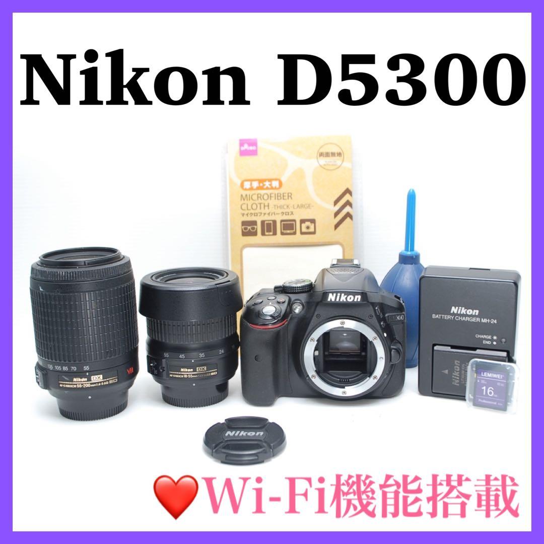 ❤️ダブルレンズセット❤️Nikon D5300 スマホ楽々転送出来ます 美品