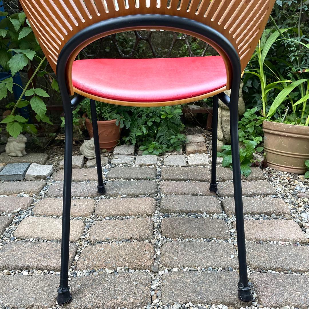 デンマーク　フレデリシア　椅子　ナナディツエル　　赤　ウェグナー 北欧