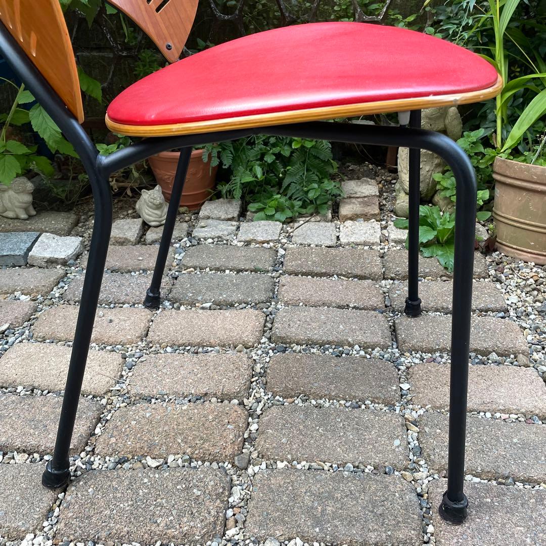 デンマーク　フレデリシア　椅子　ナナディツエル　　赤　ウェグナー 北欧