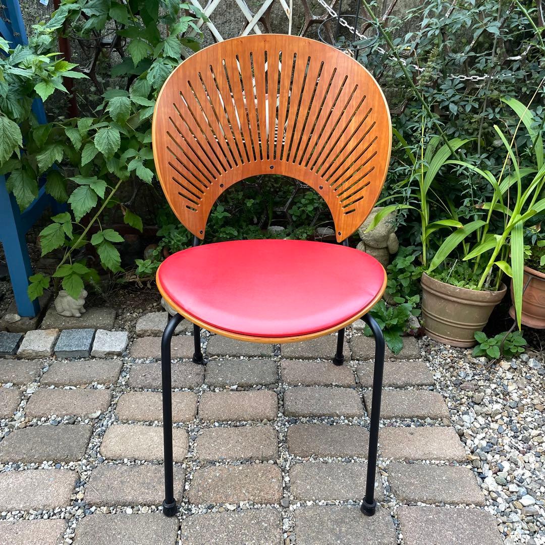 デンマーク　フレデリシア　椅子　ナナディツエル　　赤　ウェグナー 北欧