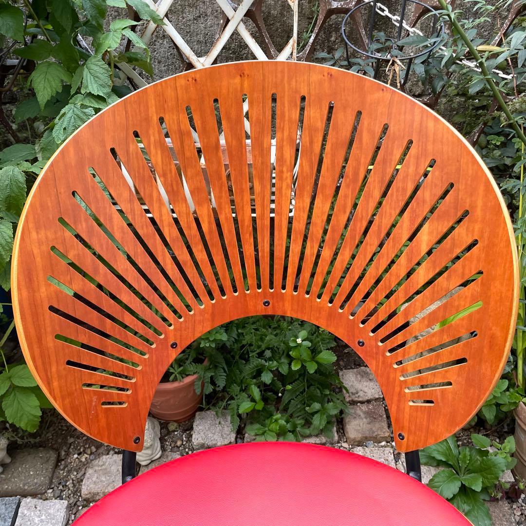 デンマーク　フレデリシア　椅子　ナナディツエル　　赤　ウェグナー 北欧