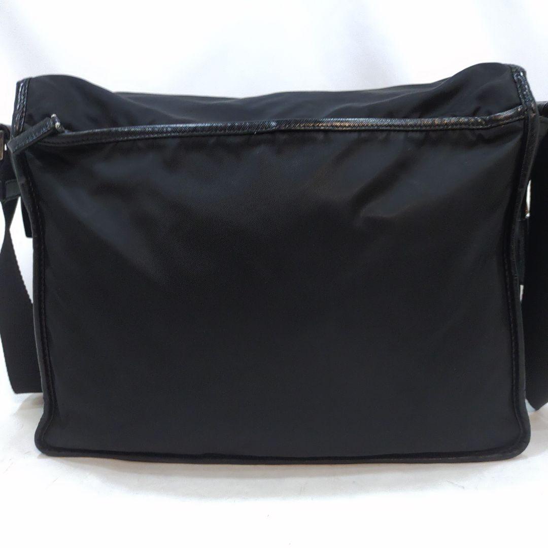プラダ メッセンジャーバッグ サフィアーノレザー×ナイロン A4可 黒