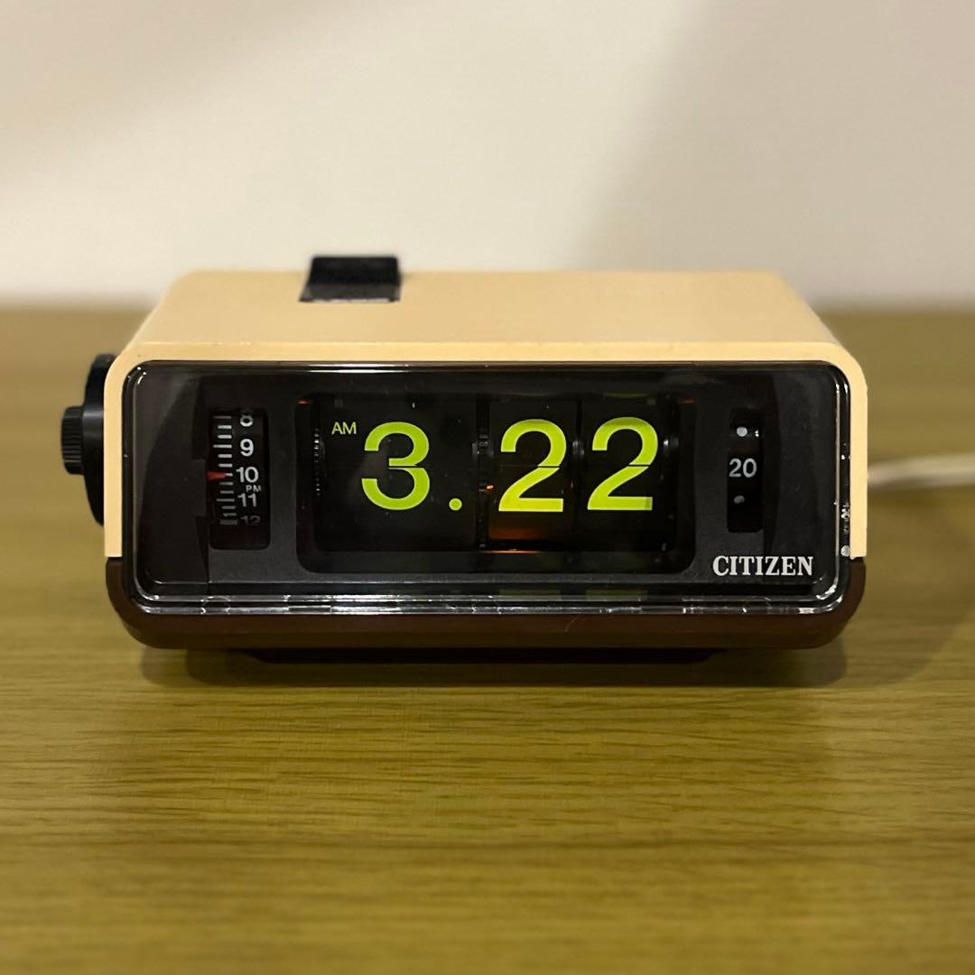 【メンテ済み・動作正常】CITIZENパタパタ時計 ハイリーフ・カーチス 茶色