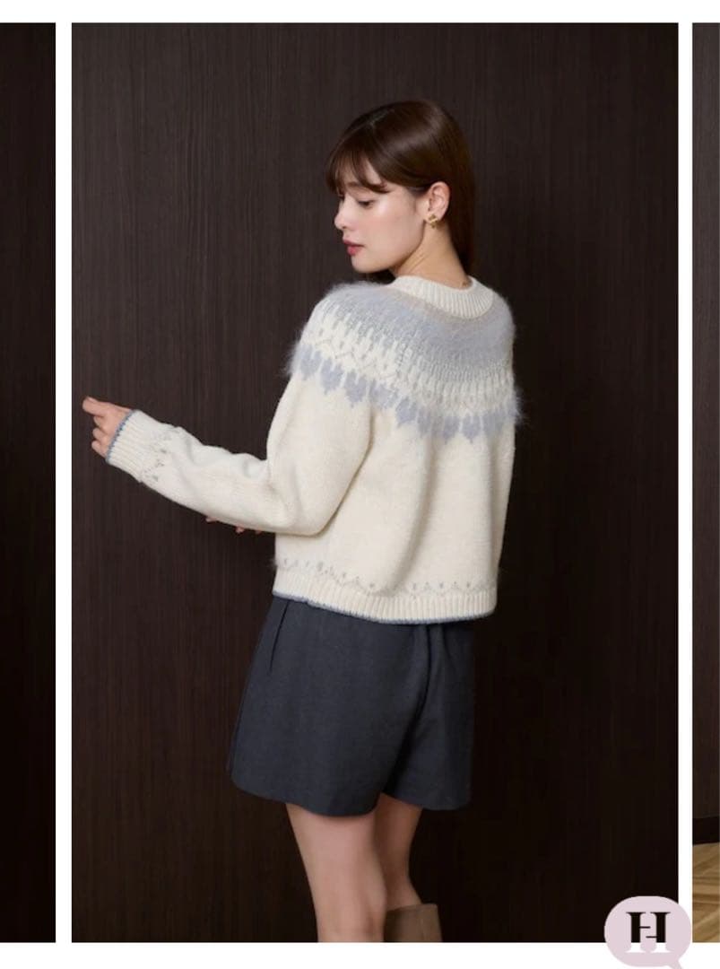 トップス Herlipto Heart Fair Isle Knit Pullover