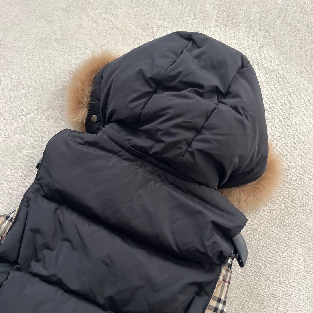 ●バーバリーロンドン　3way ダウンベスト　フーディ　ノバチェック　フォックス