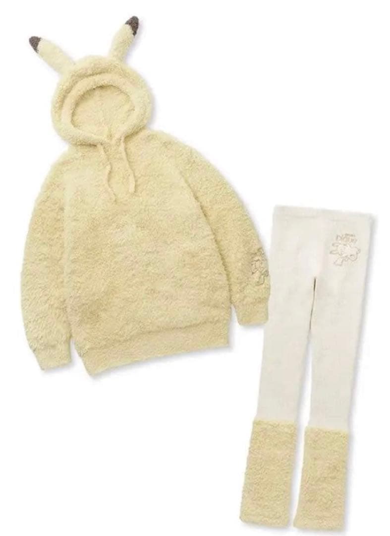 ジェラートピケ ポケモン　ピカチュウ フーディ&レッグウォーマーレギンスセット