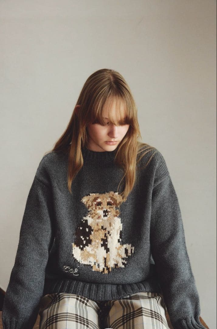 THETOE TOÉ Schloss Dog Knit Sサイズ gray