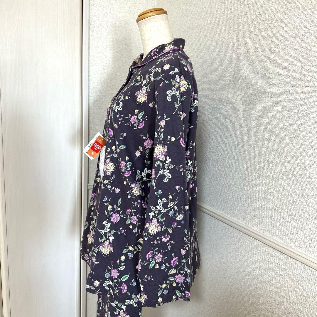 新品未使用タグ付　日本製ワコールミントン　吸湿発熱素材暖かパジャマLサイズ　濃紫