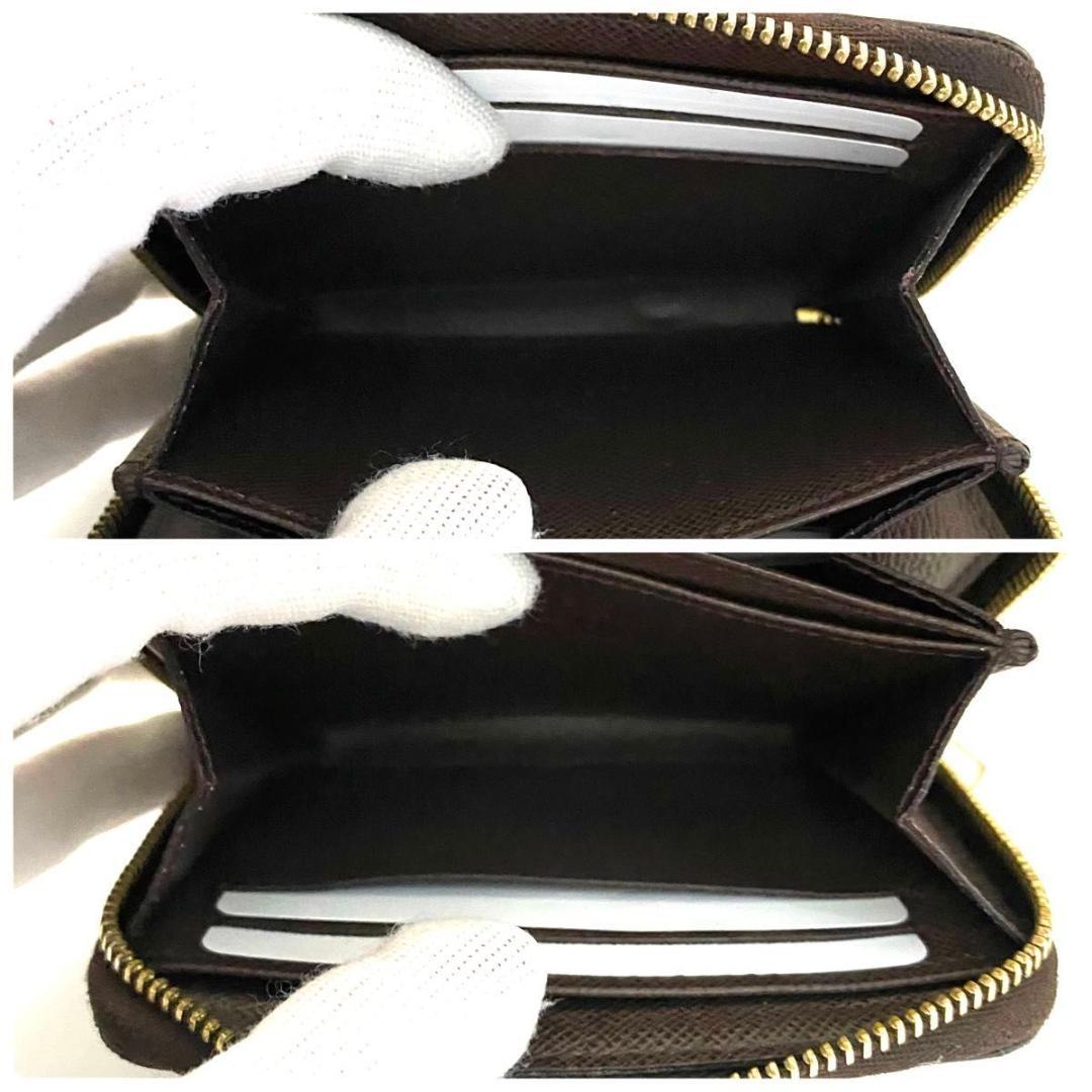 ルイ ヴィトン◎ダミエ パース ラウンドファスナー 小銭入れ エベヌ 茶色