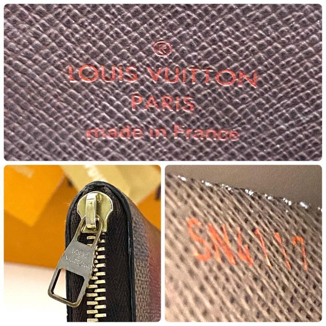 ルイ ヴィトン◎ダミエ パース ラウンドファスナー 小銭入れ エベヌ 茶色