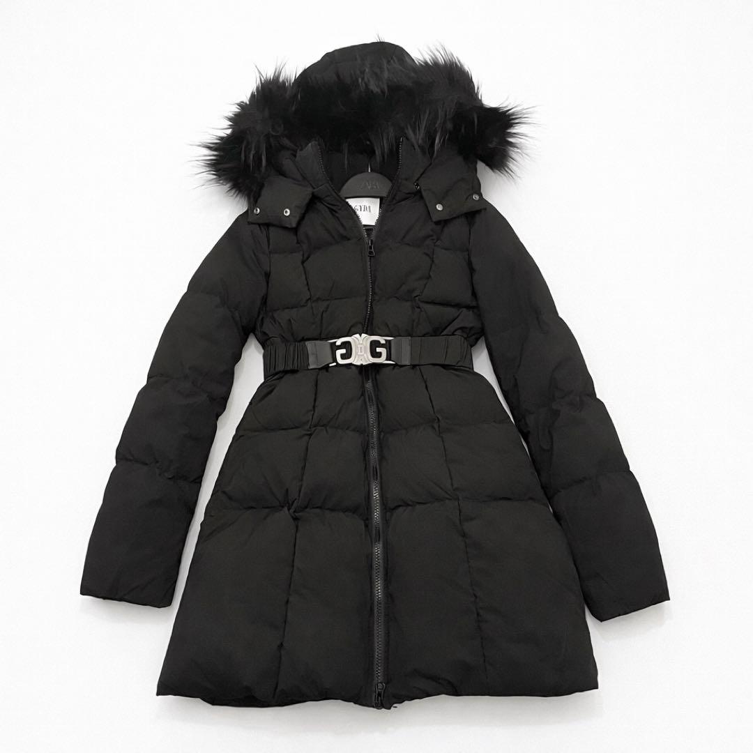 GYDA ベルト付きロングダウンコート