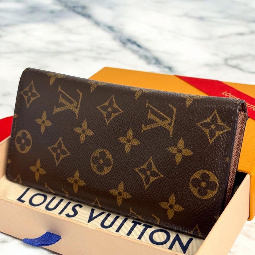 【新型・美品・箱・袋付き】ルイヴィトン　モノグラム　ブラザ　長財布　カード16枚