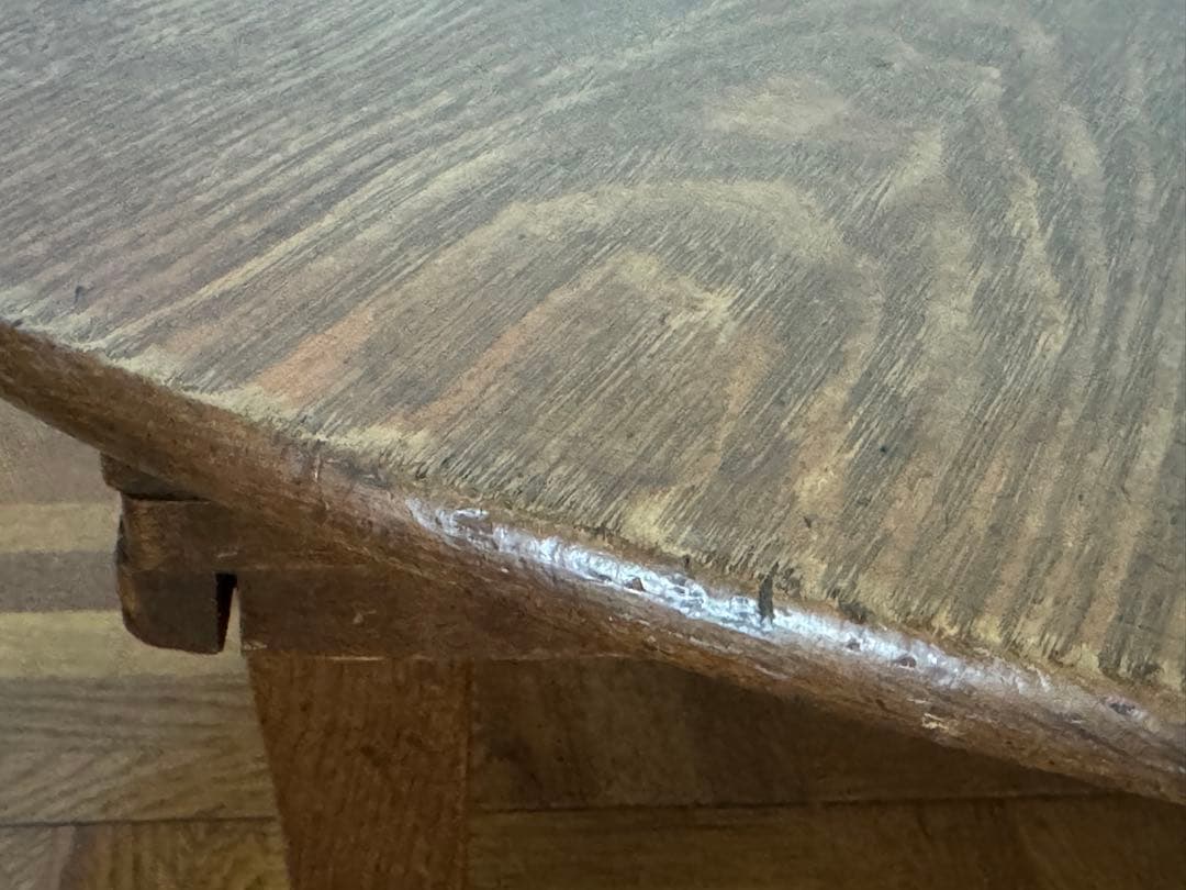 ちゃぶ台 昭和レトロ 木製 円形 ローテーブル 当時物