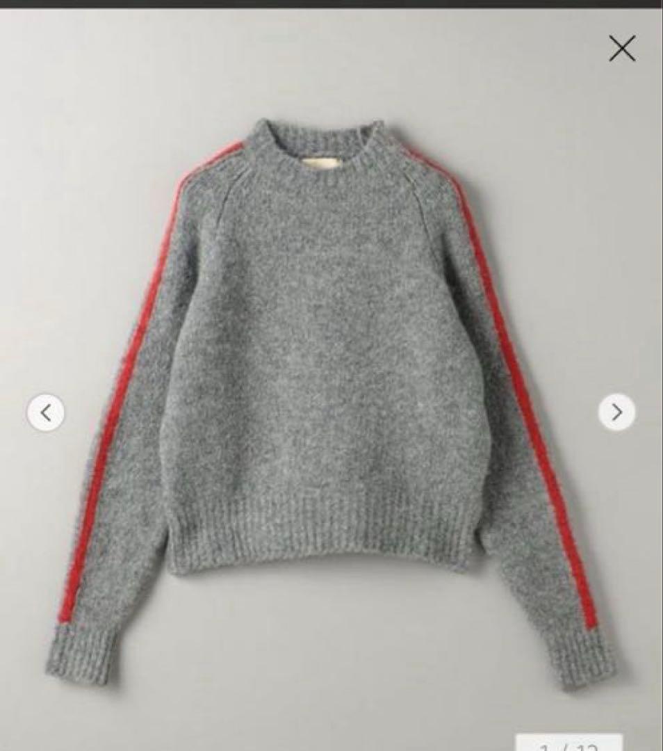 paloma—wool グレーウールセーター 赤ストライプ ラインニット 美品