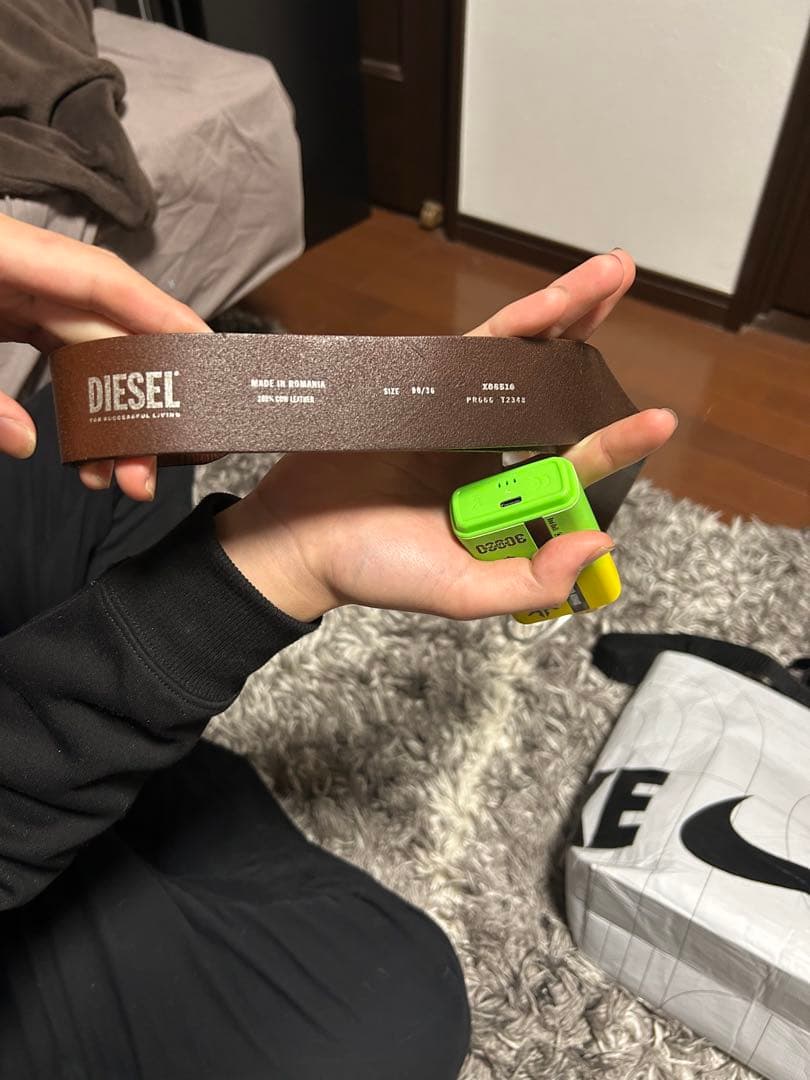 DIESEL ブラウンレザーベルト