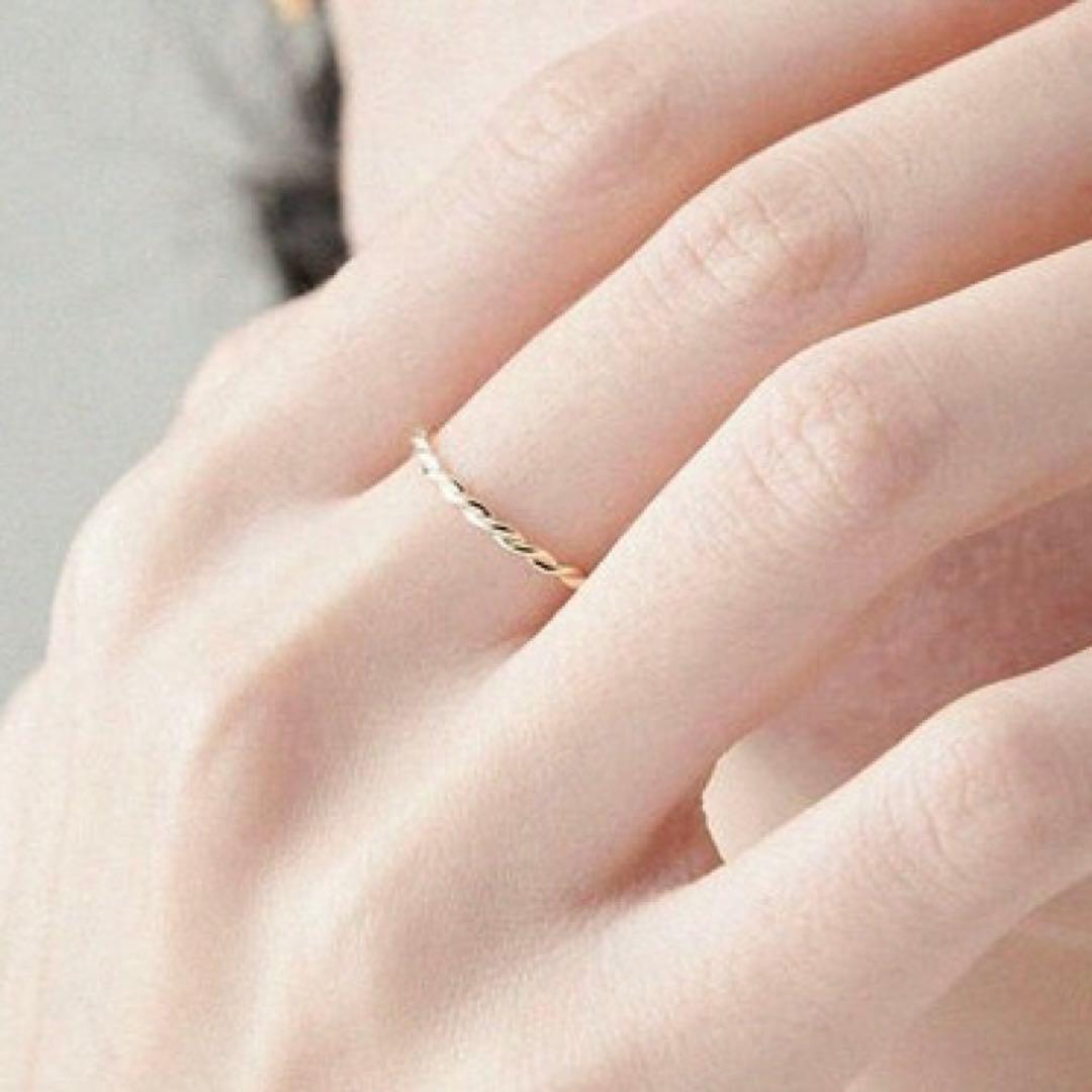 【週末限定値下げ】ete レイヤード ツイスト リング　K10 YG 15号