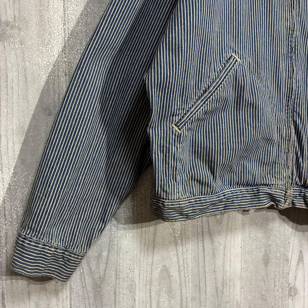 【三つ星タグ90s】ダブルアールエル　ヒッコリーストライプ　ワークジャケット　L
