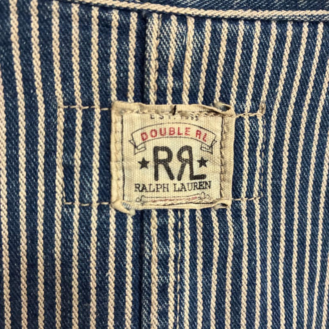 【三つ星タグ90s】ダブルアールエル　ヒッコリーストライプ　ワークジャケット　L