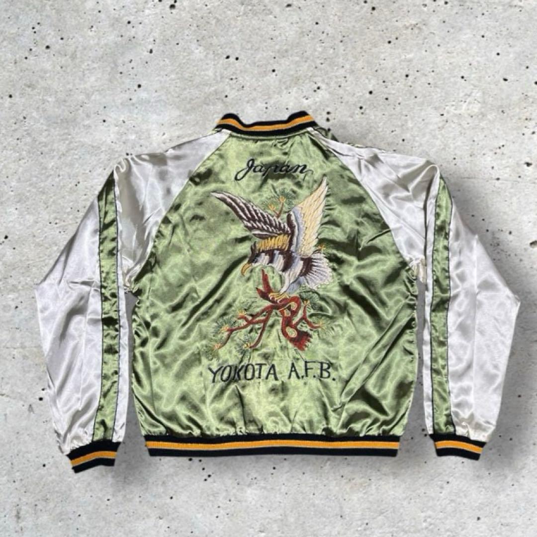 テーラー東洋 スカジャン 鷲　芸者　刺繍 スカジャン リバーシブル　L 漢